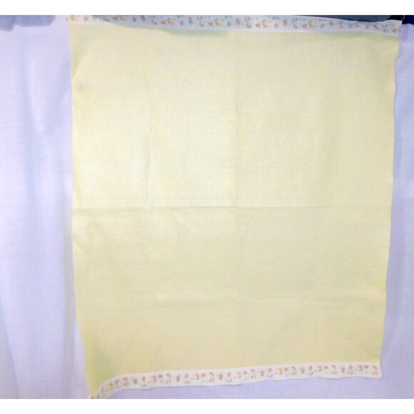 VTG Bunny Esmond Yellow  Baby Crib Blanket Satin Bear Trim UNUSE 36" x 43" - Picture 8 of 8